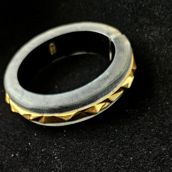 Alexis Bittar Lucite Gold Stud Etched Bracelet